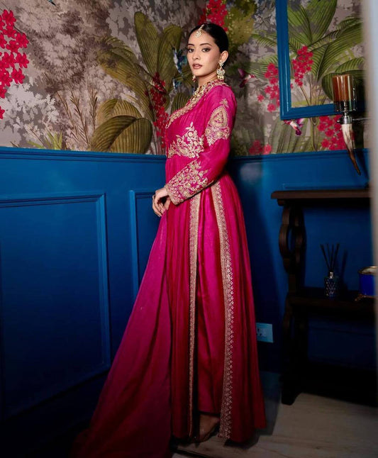 Fancy Pink Anarkali Dress for Wedding and Parties