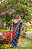 Beautiful Weaving Pattern Soft Banarasi Silk Patola Saree