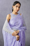 Luxurious Purple Organza Saree with Hand Embroidered Elegance