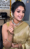 Beautiful Golden Tissue Silk Saree with Heavy Gold Border