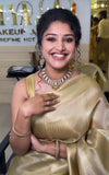Beautiful Golden Tissue Silk Saree with Heavy Gold Border