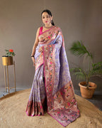 Designer Lavender Paithani Silk Saree for Festive and Traditional Indian Occasions