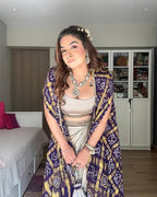 Designer cream Indo Western dress for wedding with stylish koti, dhoti, and embroidered blouse