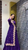 Designer Purple Fancy Gown – Stylish Western Wear