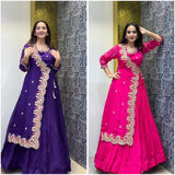 Designer Purple Fancy Gown – Stylish Western Wear