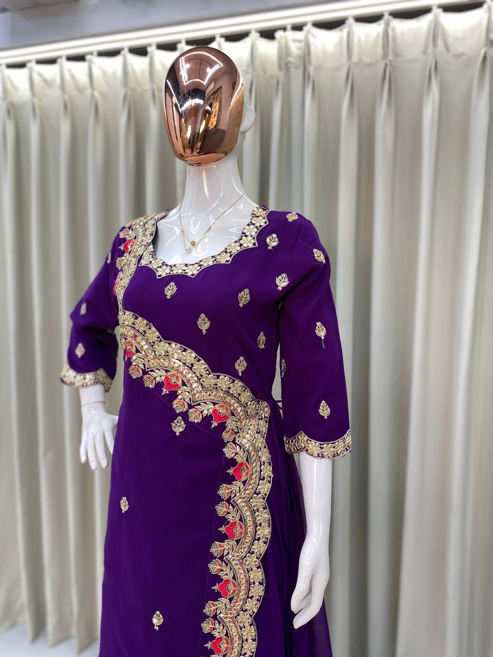 Designer Purple Fancy Gown – Stylish Western Wear