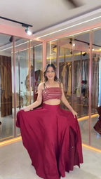 Designer dark pink Indo Western outfit for wedding and festive occasions for women