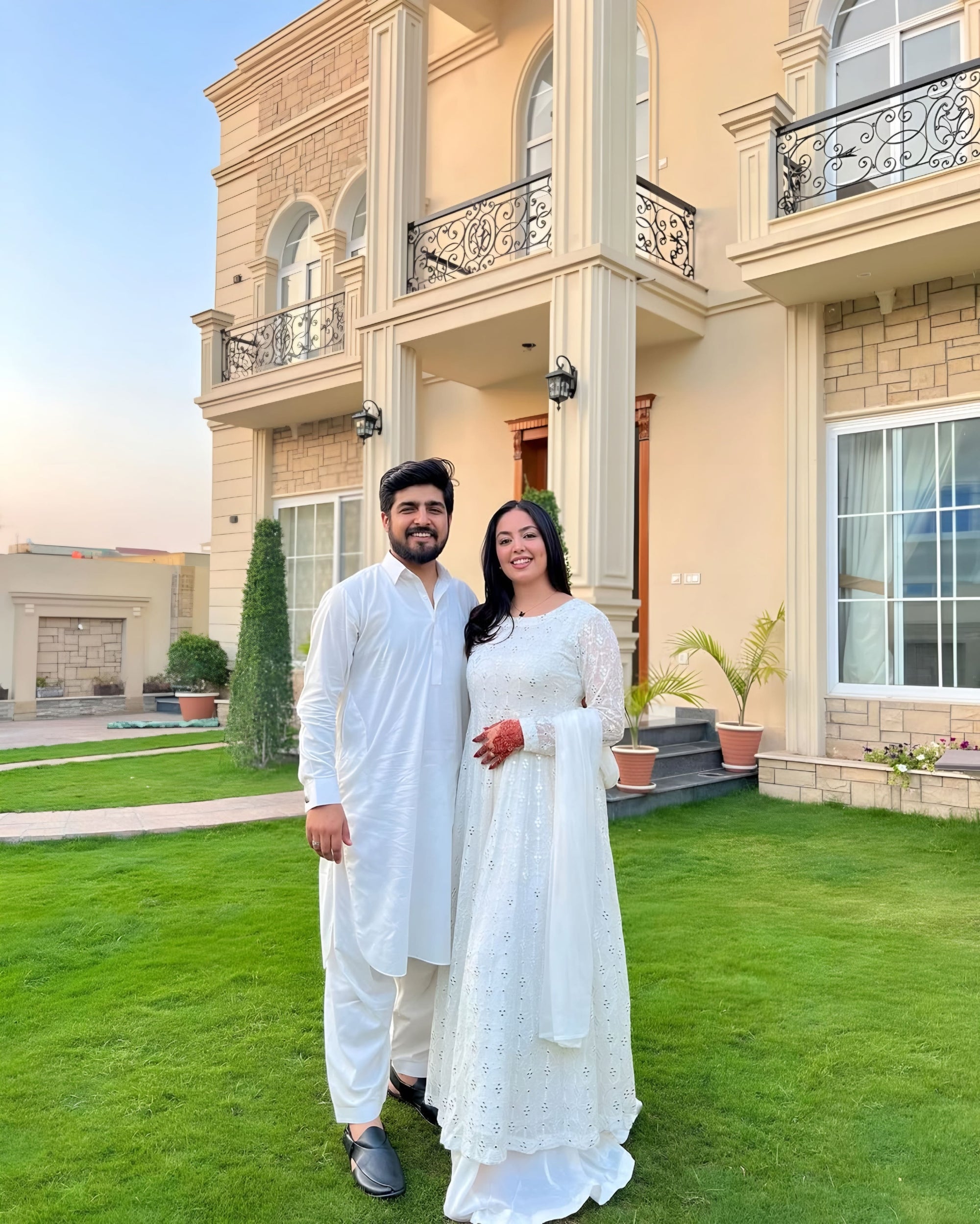 Designer White Embroidered Anarkali Palazzo Suit Set – Perfect for Weddings & Festive