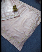 Luxurious Light Pink Heavy Handwork Saree Perfect for Weddings