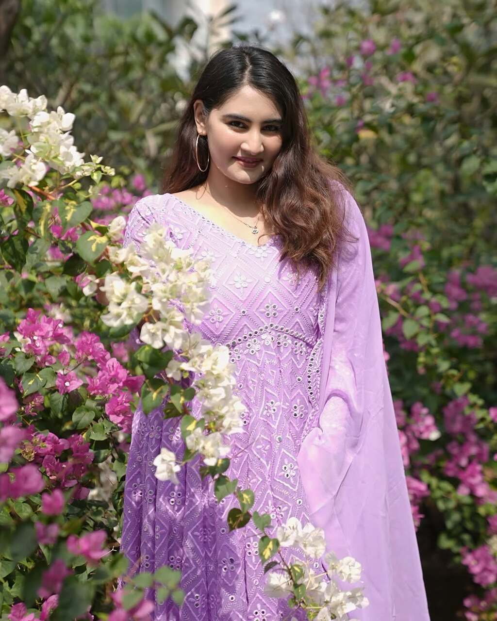 Designer Purple Anarkali Suit Set with Dupatta Sequins Embroidered Wear