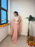 Designer Peach Heavy Indo-Western Rich Look Perfect for Wedding