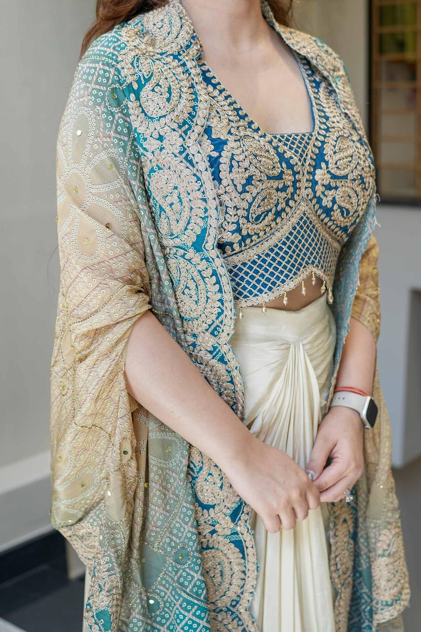 Designer Heavy Rama Three-Piece Western Outfit for Celebrity Look