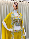 Beautiful  Mustard Heavy Indo-Western Perfect for Wedding