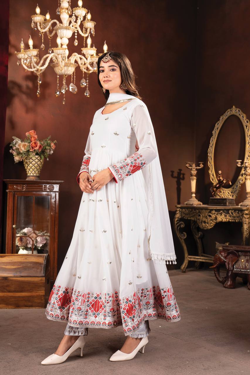 White Wedding Special Anarkali Suit – Traditional Wear for Every Occasion