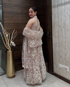 Trending Dusty Rose Kurta Plazzo Set with Work