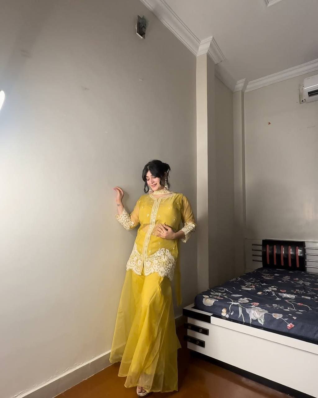Designer mustard Indo Western dress set for every occasion and party wear