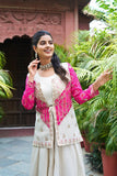 Pink Indo Western Koti Set for Wedding Look