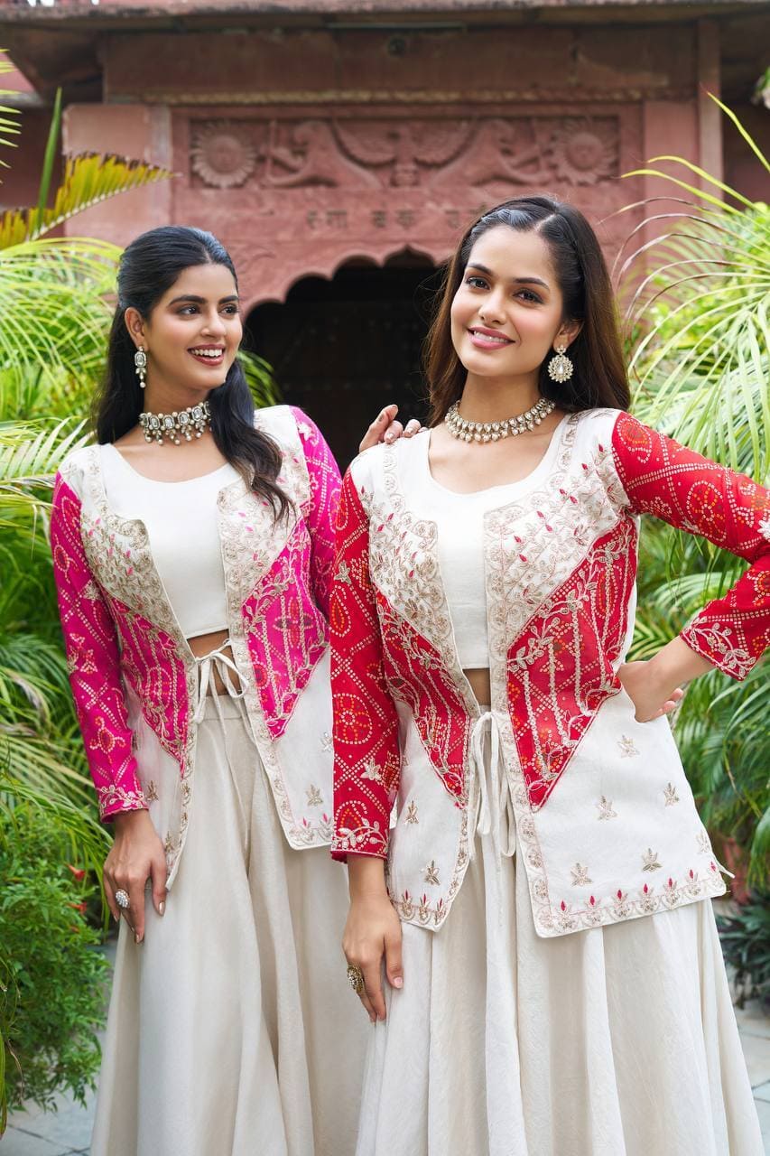 Pink Indo Western Koti Set for Wedding Look