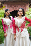 Pink Indo Western Koti Set for Wedding Look