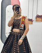 Stylish Black Lehenga Choli with Sequence Detailing for Garba and Sangeet Look