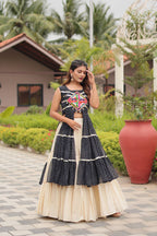 Black Gamathi Work Lehenga Choli for Navratri celebrations and garba events