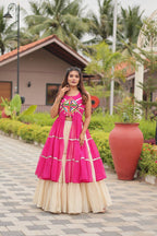 Designer Rani Lehenga Choli with Gamathi Work for Navratri Garba Night