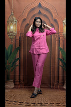 Elegant Pink Co-Ord Set for Women Casual Wear