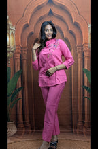 Elegant Pink Co-Ord Set for Women Casual Wear