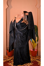 Black indo western lehenga set back strug look stylish festive and party wear outfit for women