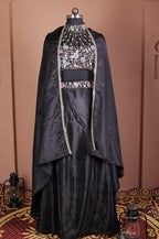Black indo western lehenga set real full look stylish festive and wedding party outfit