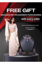 Cream indo western skirt set with free necklace gift stylish festive wear outfit for women