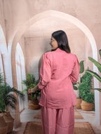 Gajari Mal Chanderi Co-Ord Set for Women Back View in Premium Mal Chanderi Fabric Fully Stitched