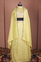 Parrot indo western lehenga set real full look stylish ethnic party wear outfit for women