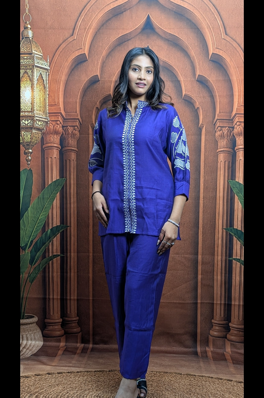Premium purple Vartican fabric for women with rich texture, elegant quality, and designer ethnic wear finish
