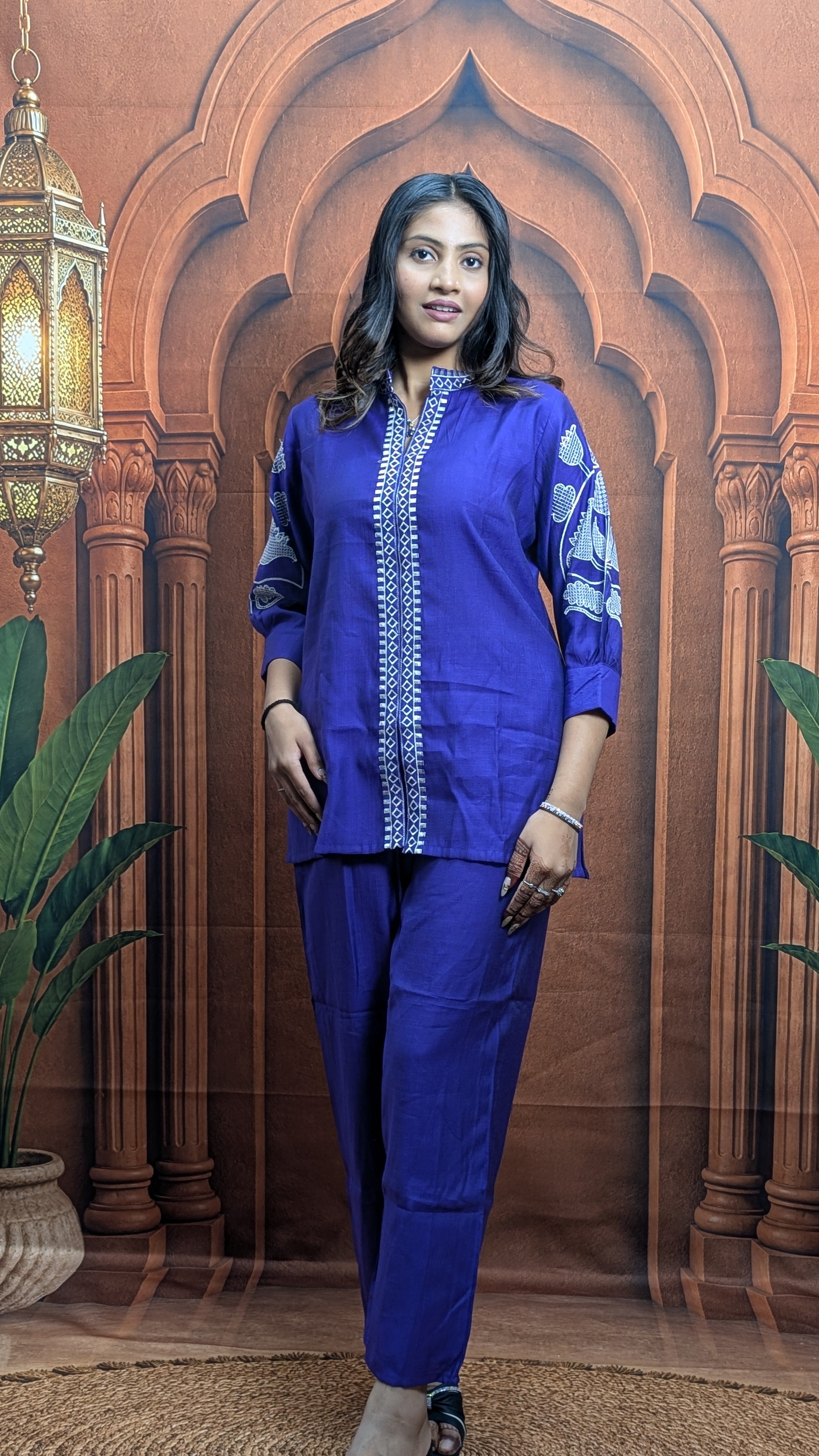 Purple Heavy Embroidered Vartican Co-Ord Set Premium Vartican Fabric Detail for Women Fully Stitched