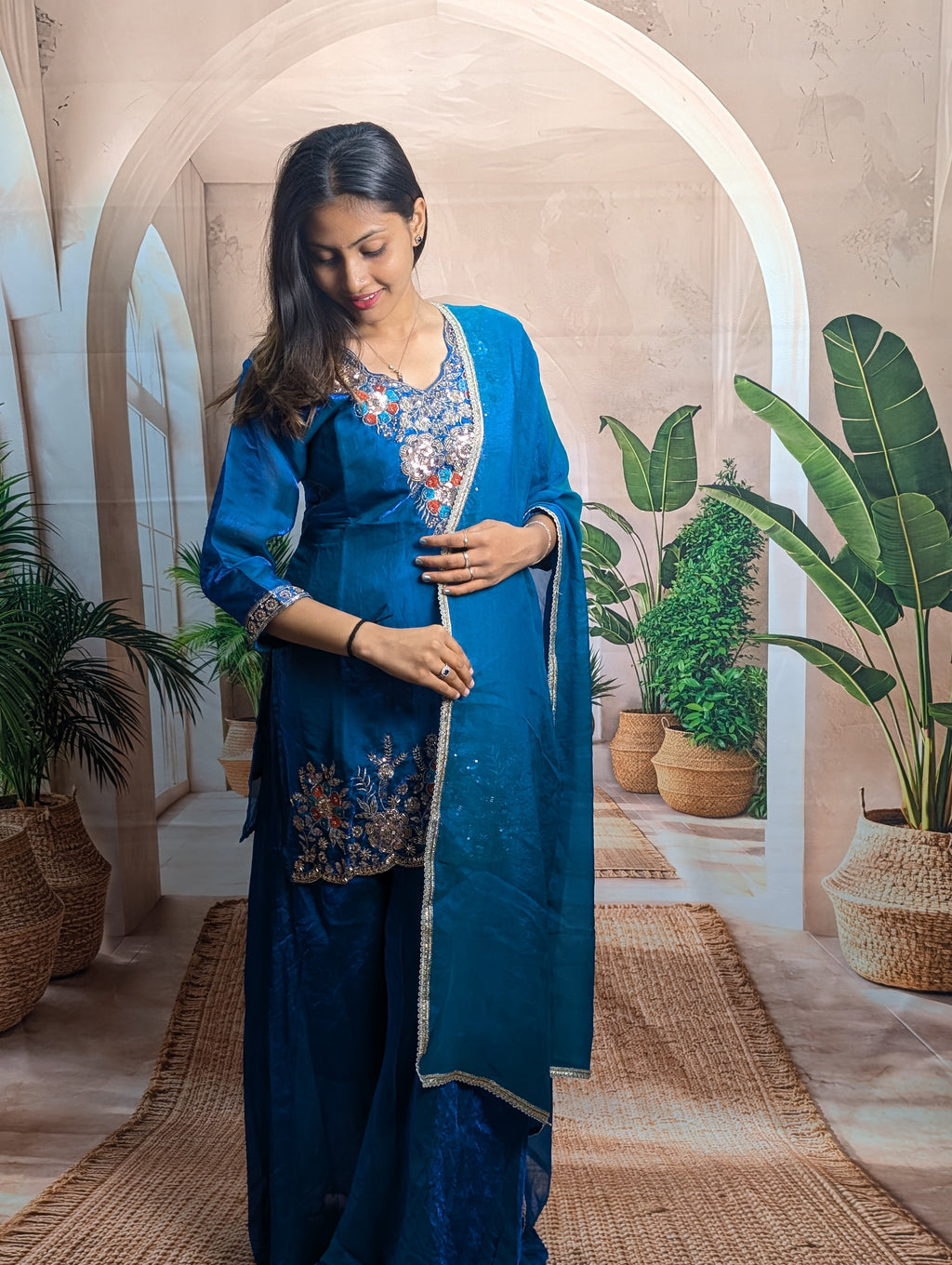 Royal Rama Fendy wedding palazzo set with elegant 2 meter dupatta for festive and wedding wear